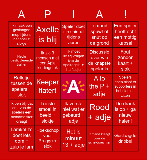 Apia Bingo Card