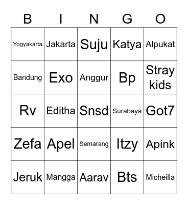 Editha Bingo Card