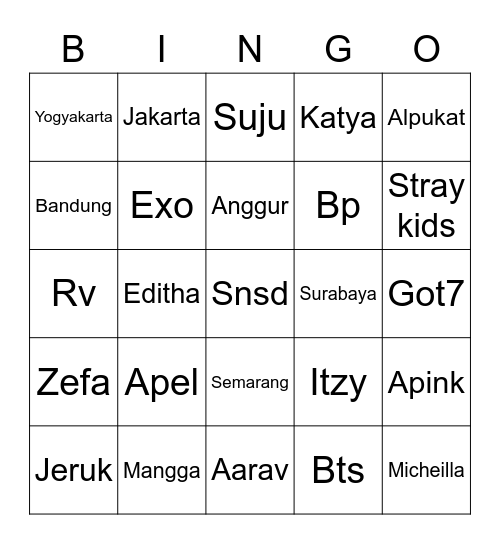 Editha Bingo Card