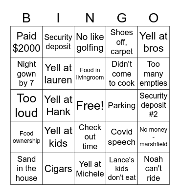 Grammy Bingo Card