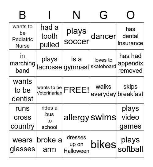 People Bingo Card