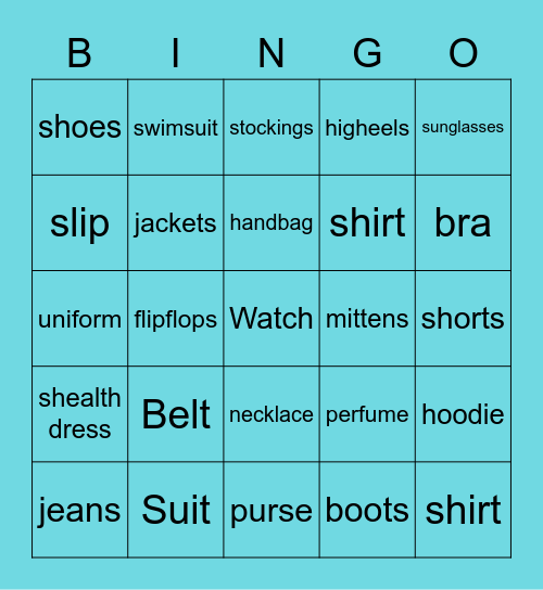 wooya board Bingo Card
