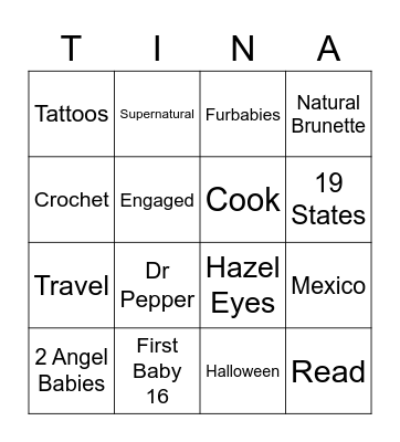 Tina's Bingo Card