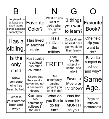 Delta Academy People Bingo Card