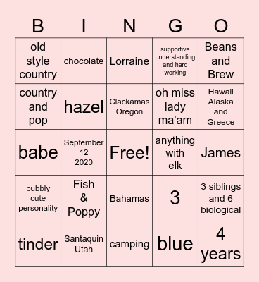 Get to know Jessica and Christian Bingo Card