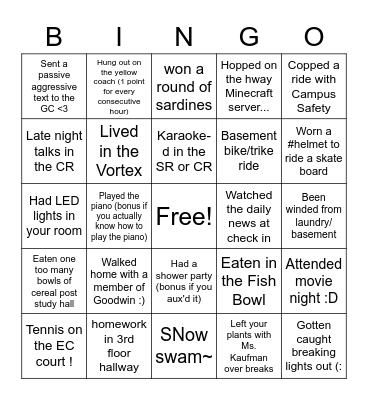 Hathaway Bingo Card