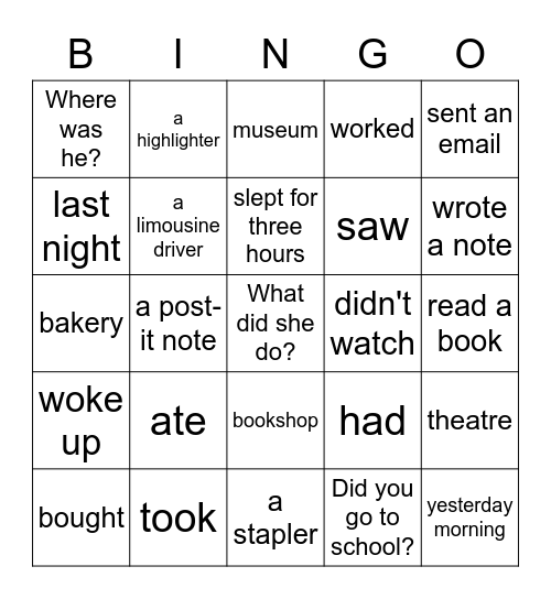 T1 Spelling Bee Words Bingo Card