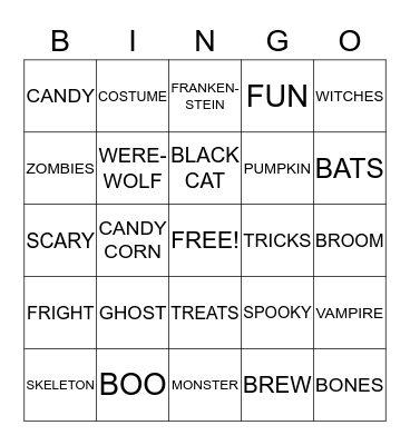 HALLOWEEN BINGO Card