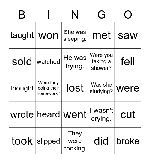 T2 Review Bingo Card