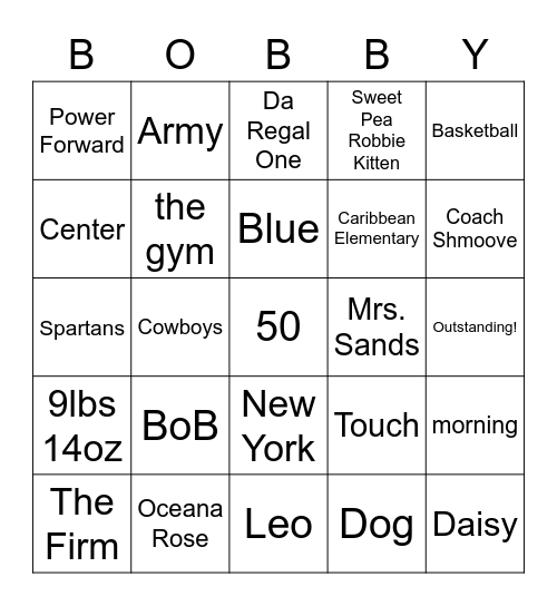 ROBERT 50 Bingo Card