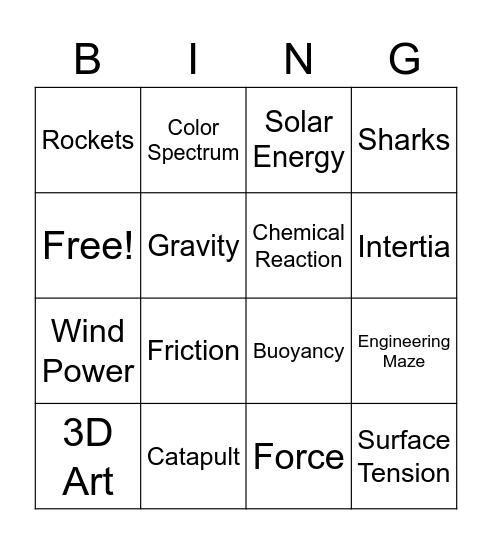 P2A BINGO Card