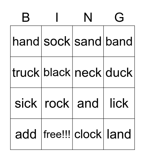 Spellings unit 3 Bingo Card