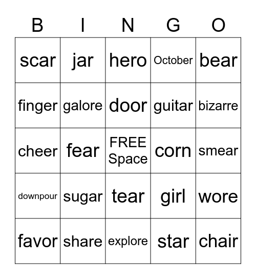 Halloween! Bingo Card