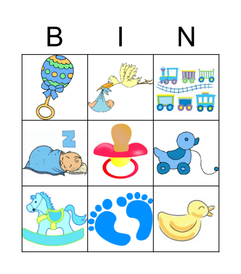 Baby Boy Bingo Card