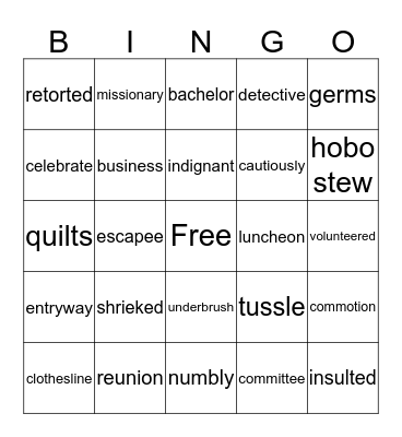 Lions bingo Card