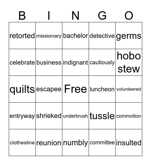 Lions bingo Card