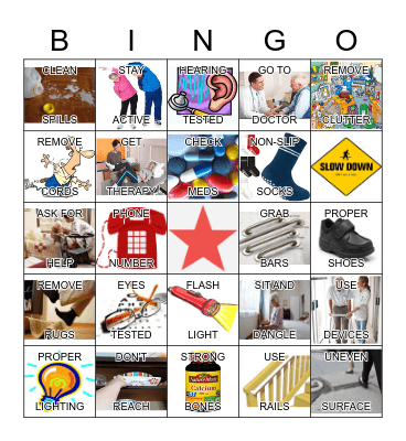 FALL PREVENTION BINGO Card