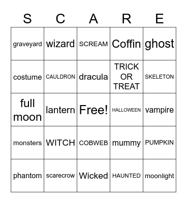 Halloween Bingo Card