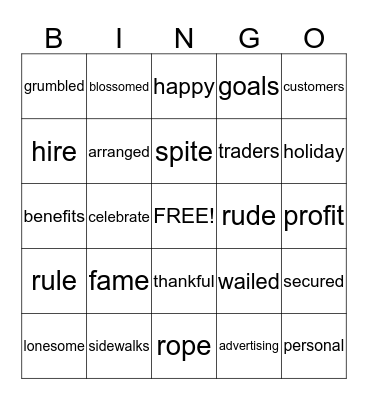 10/27 Bingo Card