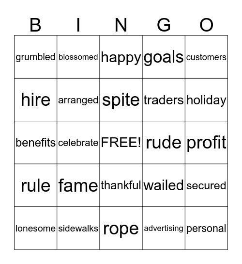 10/27 Bingo Card