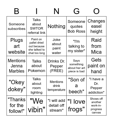 Zebruh Bingo Card