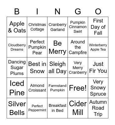 Scentsy Bingo! Bingo Card