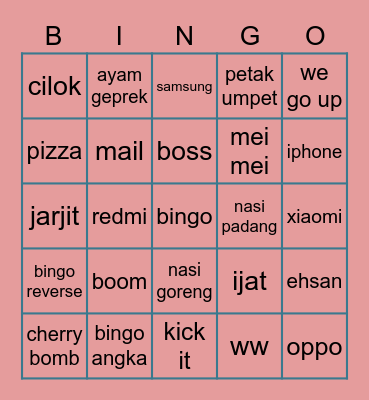 sSs Bingo Card