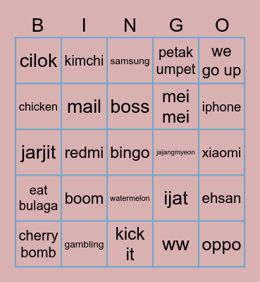sSs Bingo Card