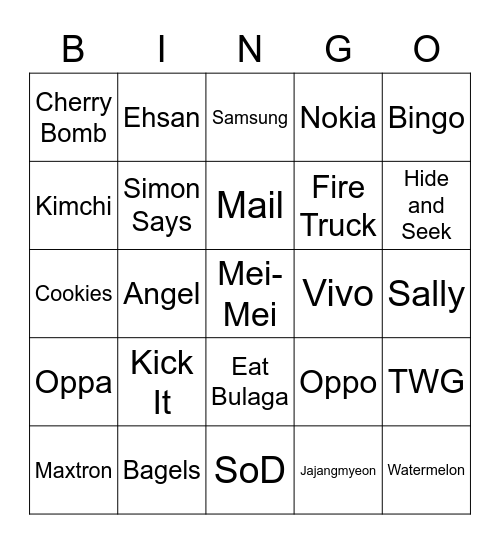 SEULGI’s 🌻 Bingo Card