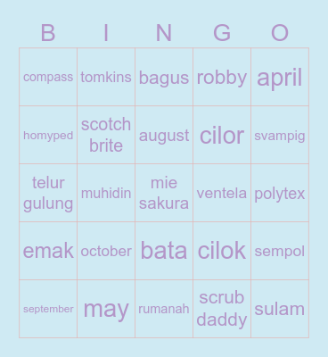 bismillah menang Bingo Card