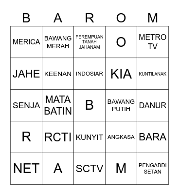 BINGO Card