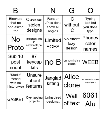 IC BINGO! Bingo Card