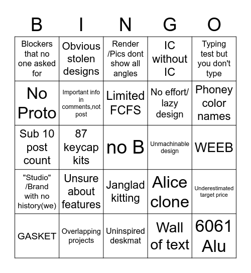 IC BINGO! Bingo Card