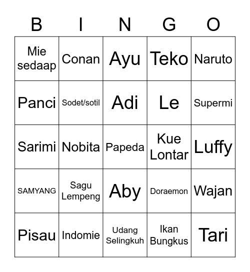 ZLAND BINGO Card