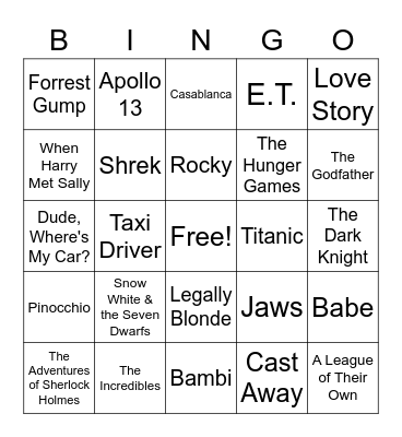 Famous Movie Quotes Bingo Card