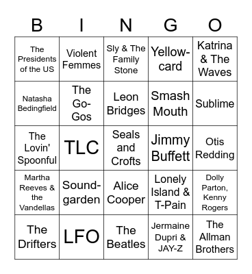 Summertime bingo Card