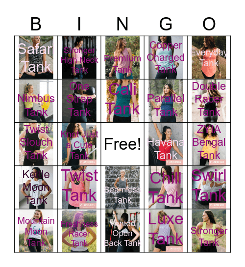 ZYIA Tank Bingo Card