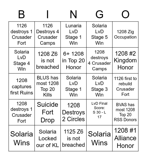 Panda Bingo Card