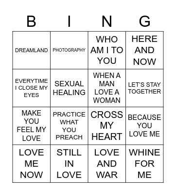 Music Bingo Card