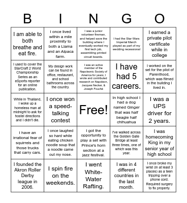 Trivia Bingo Card