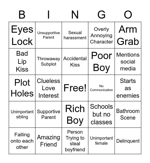 BL Bingo Card