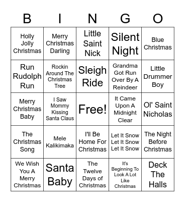 Christmas Bingo Card