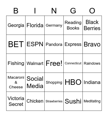 Family & Friends Bingo Card