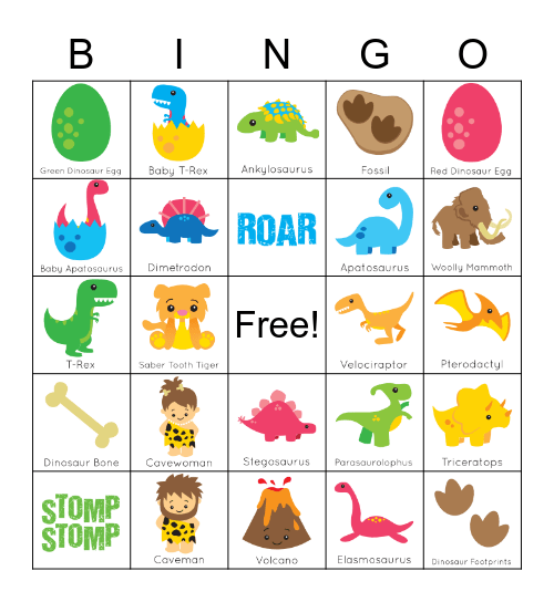 Dinosaur BINGO Card