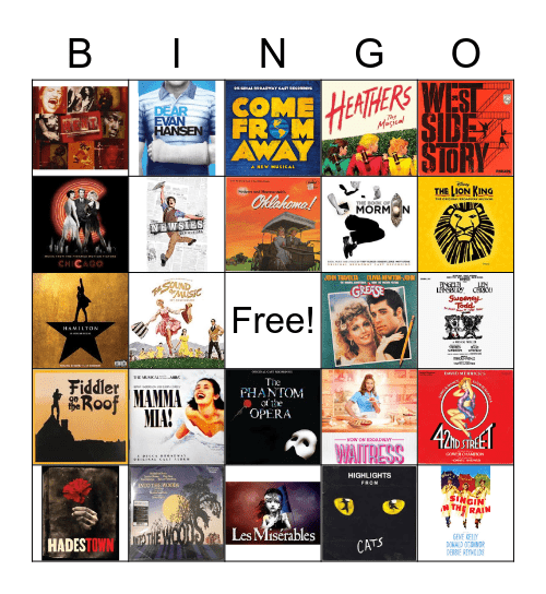 Rey 1 Broadway Bingo Card