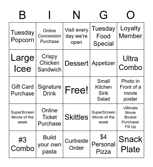 MARCUS BINGO Card