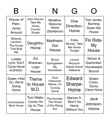 Total-Quiz.com Presents Radio Bingo: House Bingo Card