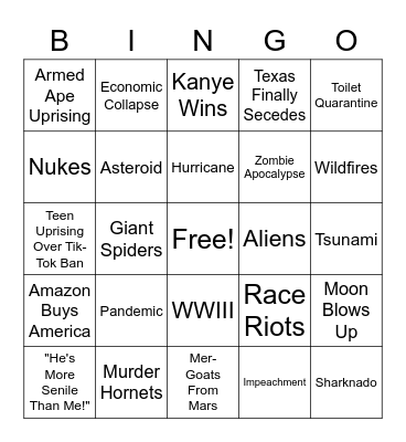 2020 BINGO Card