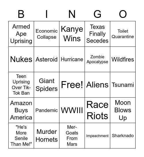 2020 BINGO Card