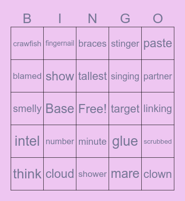 Ari's BINGO Card